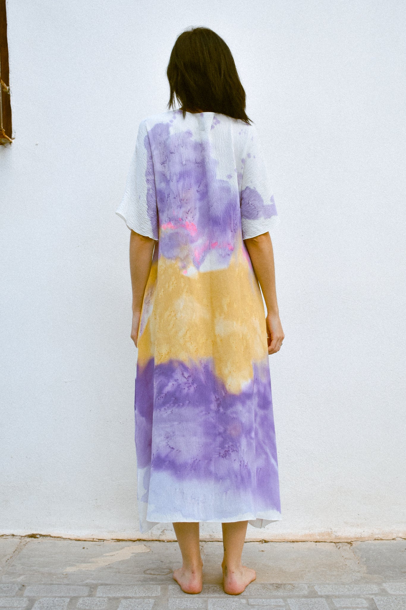 KAFTAN MORADO Y MOSTAZA
