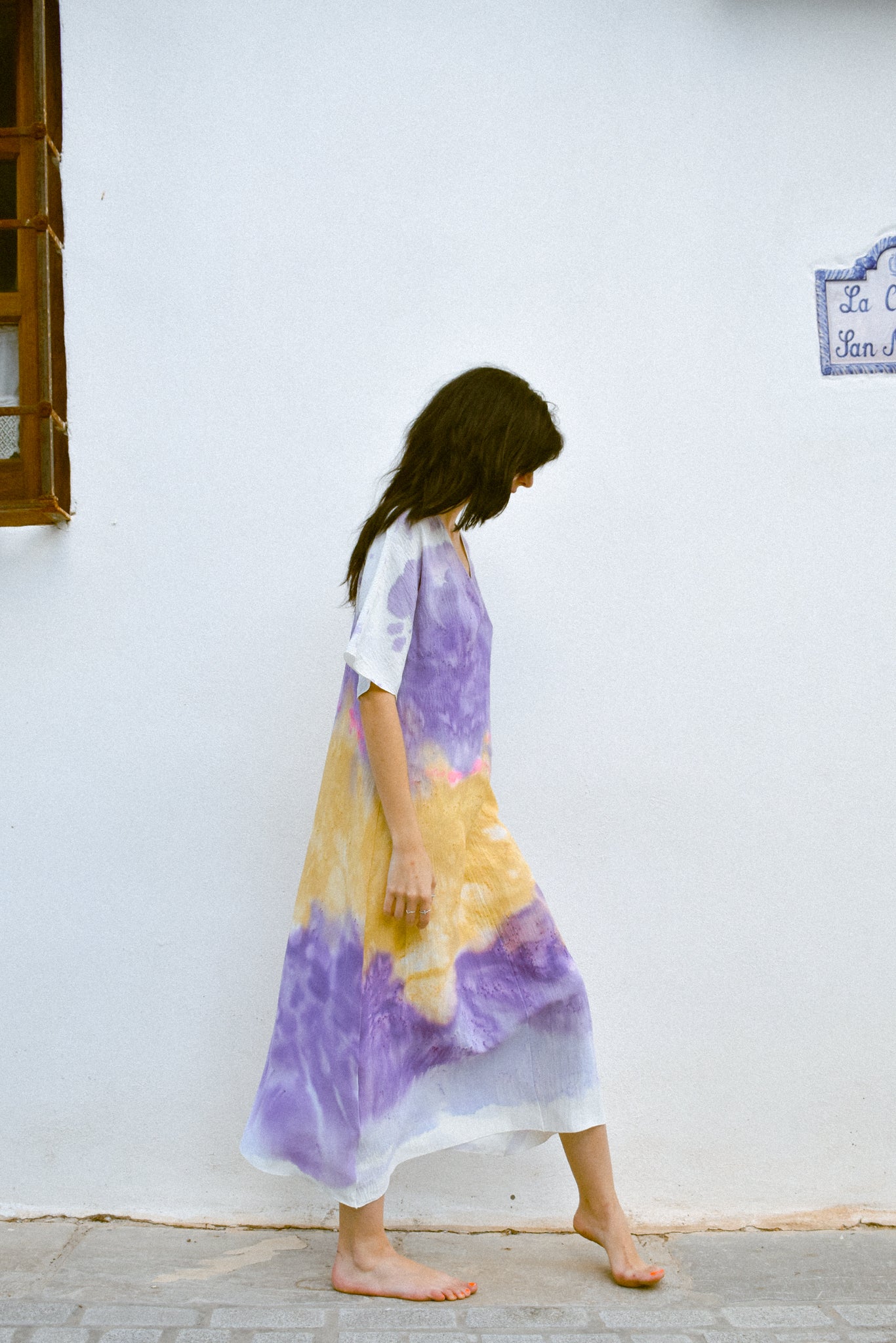 KAFTAN MORADO Y MOSTAZA